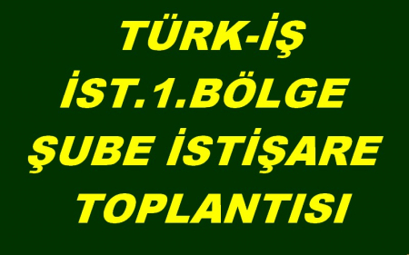  TÜRK-İŞ İST.1.BÖLGE ŞUBE İSTİŞARE TOPLANTISI