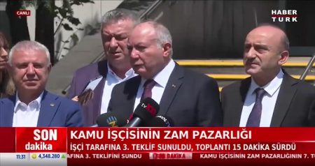 Kamu Toplu İş Sözleşmeleri Çerçeve Anlaşma Protokolü İçin Üçüncü Teklif Sunuldu