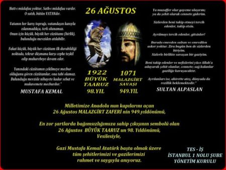 26 AĞUSTOS-BÜYÜK TAARRUZ-MALAZGİRT SAVAŞI