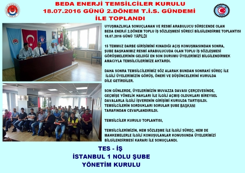 BİLGİLENDİRME AMAÇLI BEDA TEM.KURULU TOPLANTISI