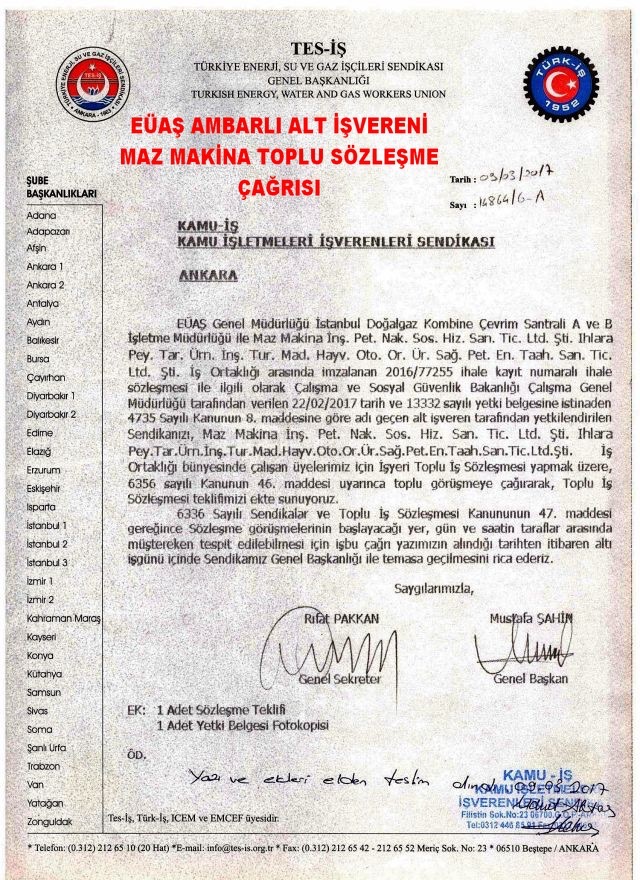 MAZ MAKİNA ÇAĞRI