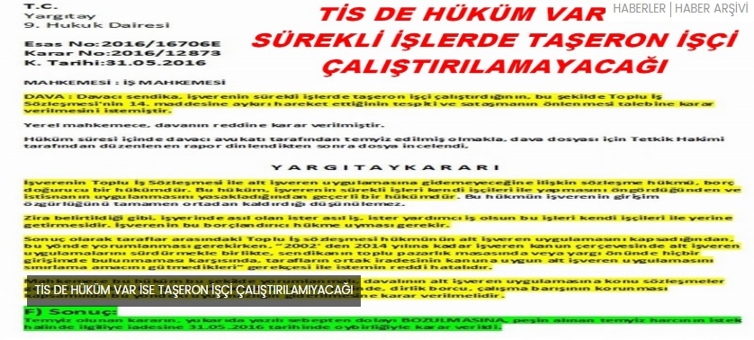 TİS DE HÜKÜM VAR İSE