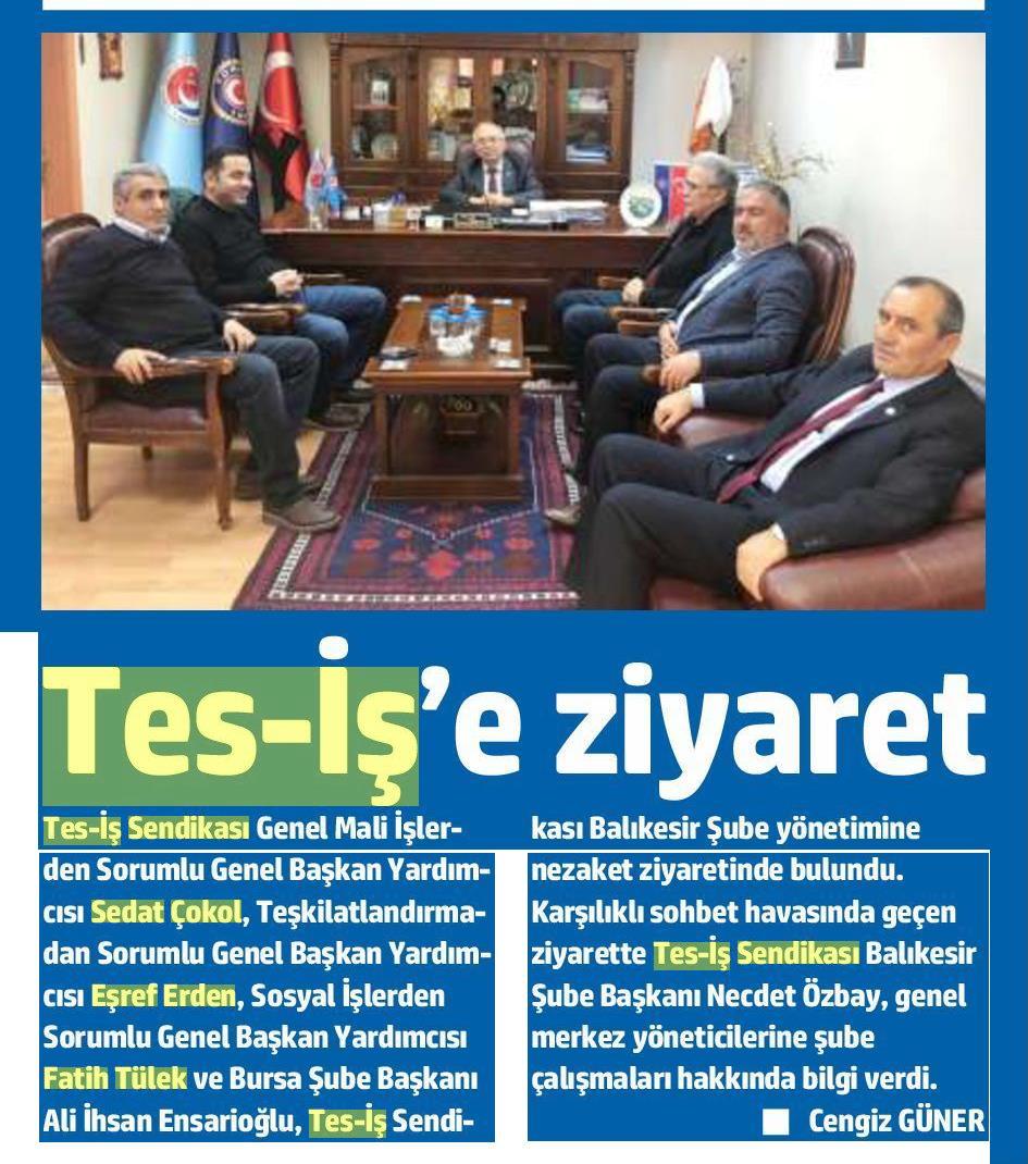 TES İŞ BALIKESİR E ZİYARET