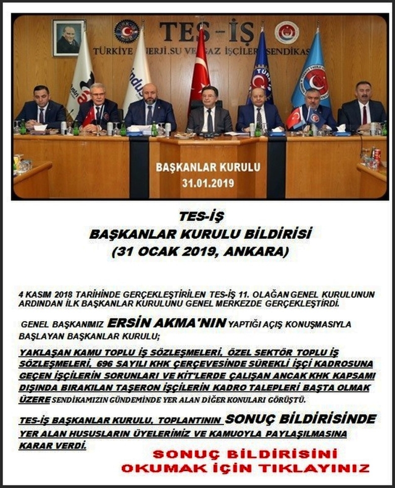 BAŞKANLAR KURULU DUYURUSU