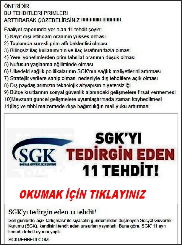 SGKYI TEHDİT EDEN 11 TEHDİT