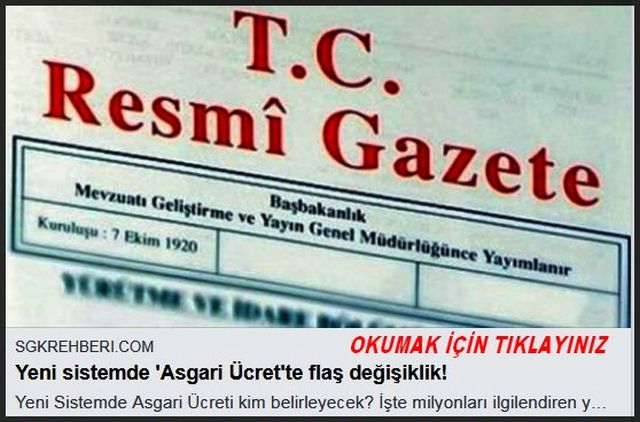 ASGARİ ÜCRET DE FLAŞH DEĞİŞİKLİK