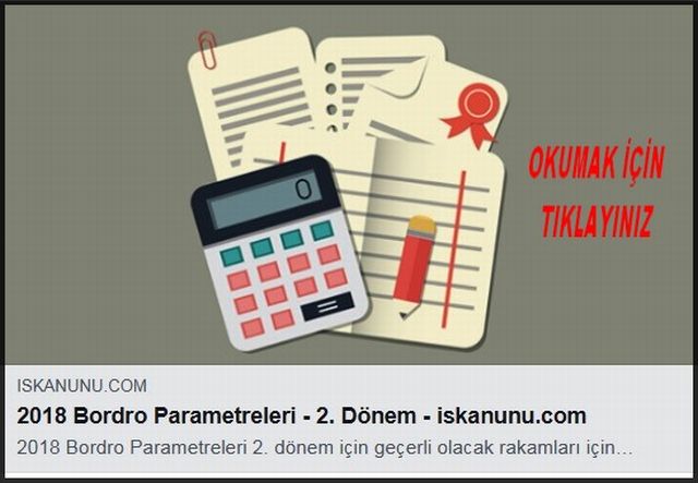 2018 BORDRO PARAMETRELERİ