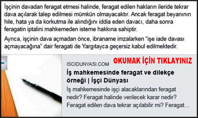 İŞÇİ ALACAKLARINDA FERAGAT