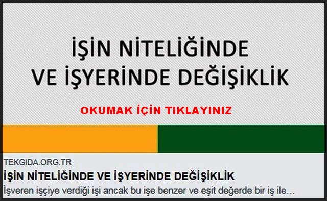 İŞİN NİTELİĞİNDE DEĞİŞİKLİK