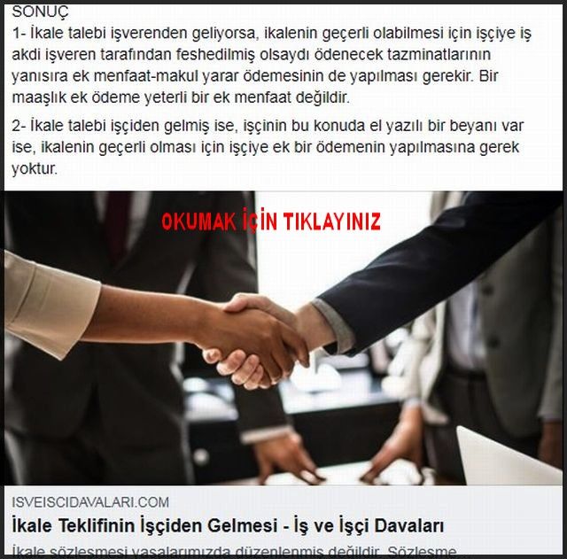 İKALE TALEBİNİN İŞÇİDEN GELMESİ