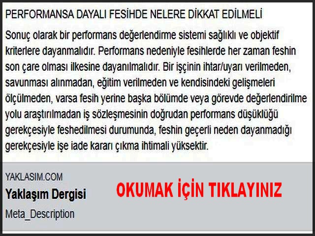 PERFORMANSA DAYALI FESİHDE NELERE DİKKAT EDİLMELİDİR