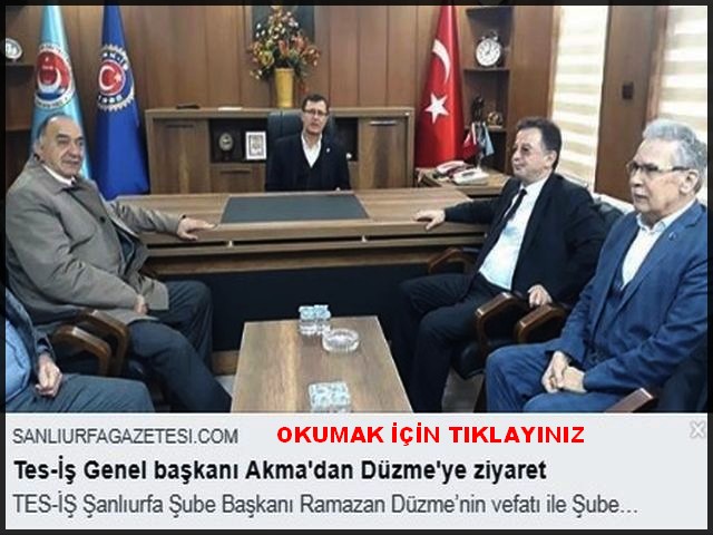 TES İŞ BAŞKANI ERSİN AKMA DAN DÜZMEYE ZİYARET