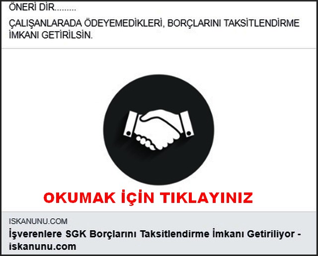 İŞVERENLERE SGK BORÇLARINI TAKSİTLENDİRME