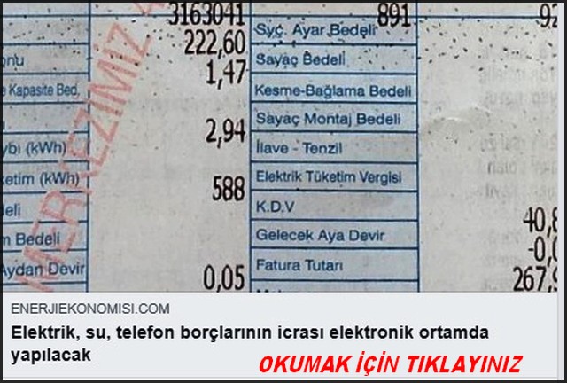 ELEKTRİK SU TELEFON BORÇLARI