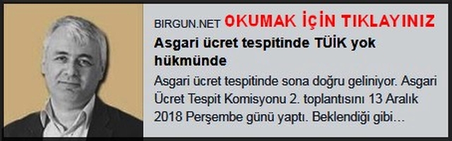 ASGARİ ÜCRETİN TESPİTİNDE TÜİK YOK HÜKMÜNDE