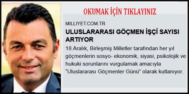 ULUSLAR ARASI GÖÇMEN İŞÇİ SAYISI ARTTI