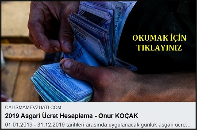 2019 ASGARİ ÜCRET HESAPLAMASI