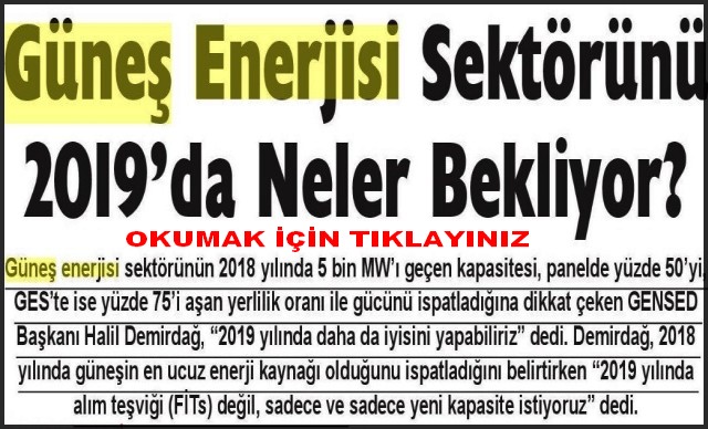 GÜNEŞ ENERJİSİ SİSTEMİ2019