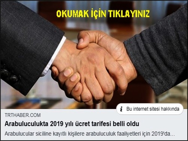 2019 ARABULUCU ÜCRETİ BELLİ OLDU