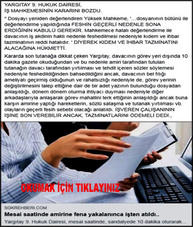 AMİRİNLE TARŞISAN İŞÇİYE KIDEM TAZMİNATI