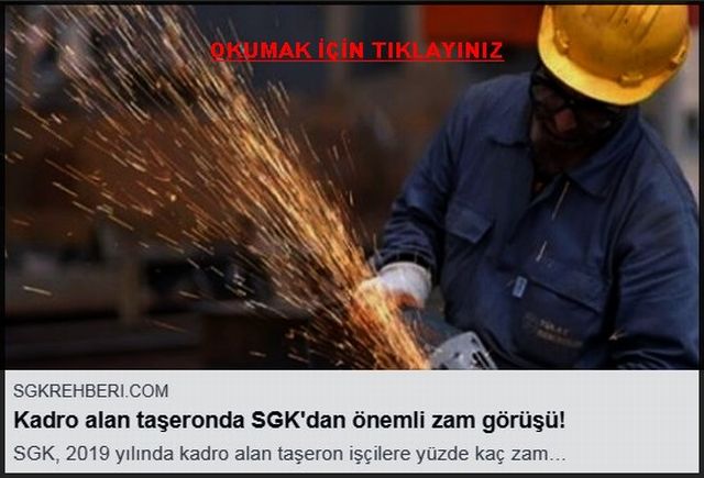 KADRO ALAN TAŞERONA SGK DAN ZAM GÖRÜŞÜ