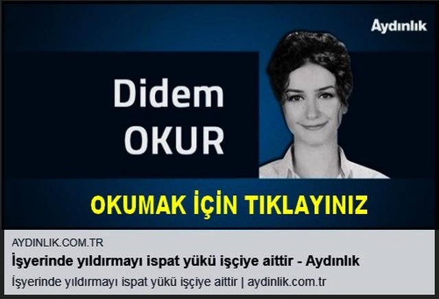 İŞYERİNDE YILDIRMAYI İSPAT İŞÇİYE AİTTİR