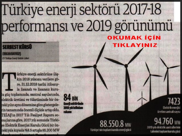 TÜRKİYE ENERJİ SEKTÖRÜ 2019 GÖRÜNÜMÜ