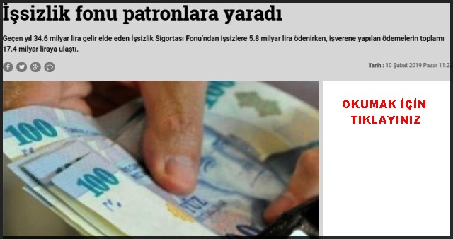 İŞSİZLİK FONU PATRONLARA YARADI