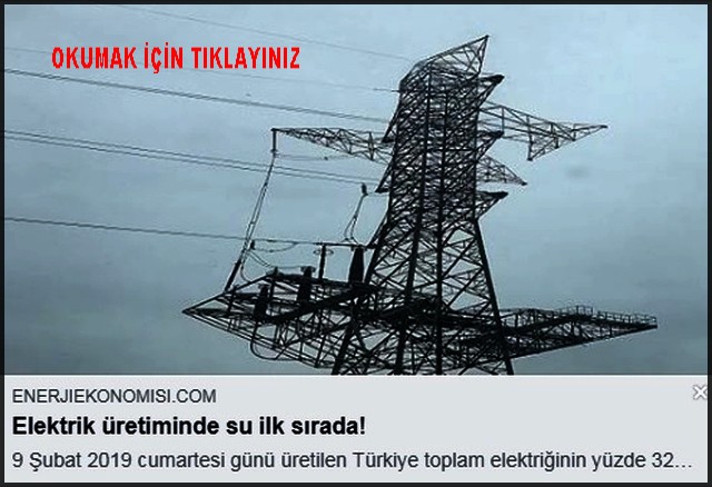 ELEKTRİK ÜRETİMİNDE SU BİRİNCİ SIRADA