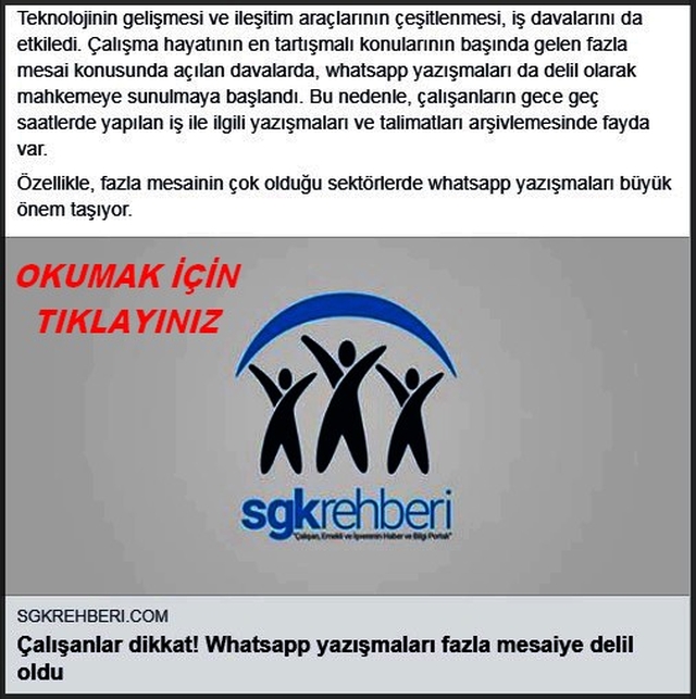 WHATSAPP YAZIŞMALARI FAZLA MESAİYE DELİL OLDU