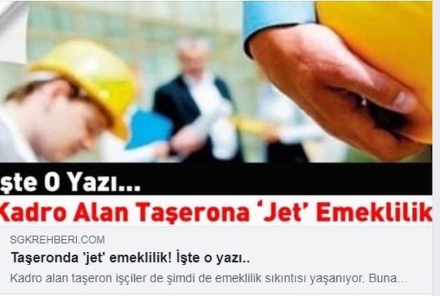 KADROYA ALAN TAŞERONA JET EMEKLİLİK 