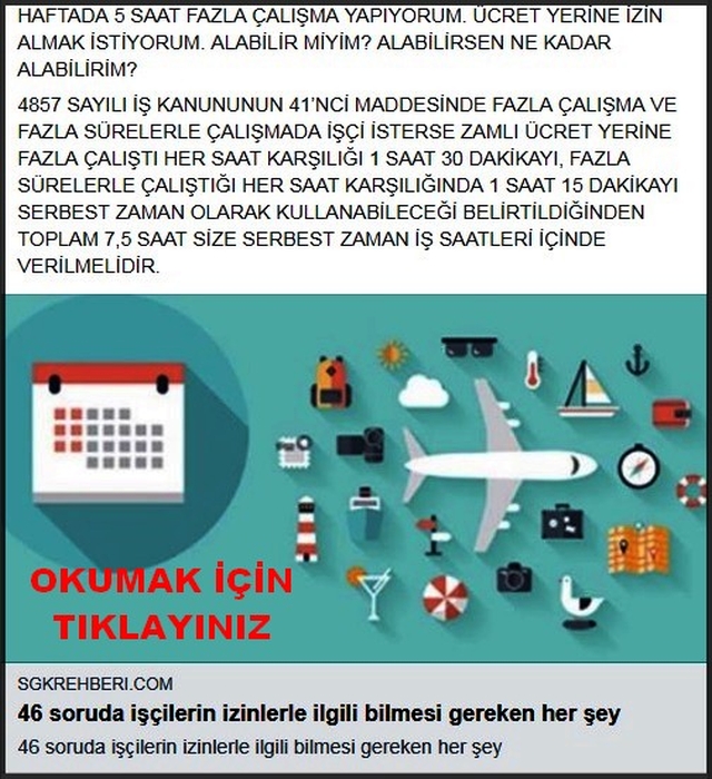 İZİNLERLE BİLİNMESİ GEREKEN HERŞEY