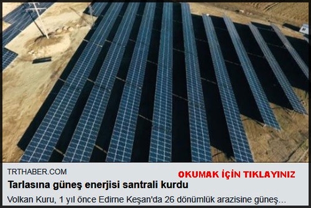 TARLASINA GÜNEŞ ENERJİSİ KURDU