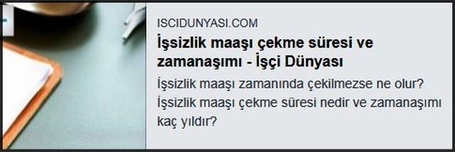 İŞSİZLİK MAAŞI ÇEKME SÜRESİ