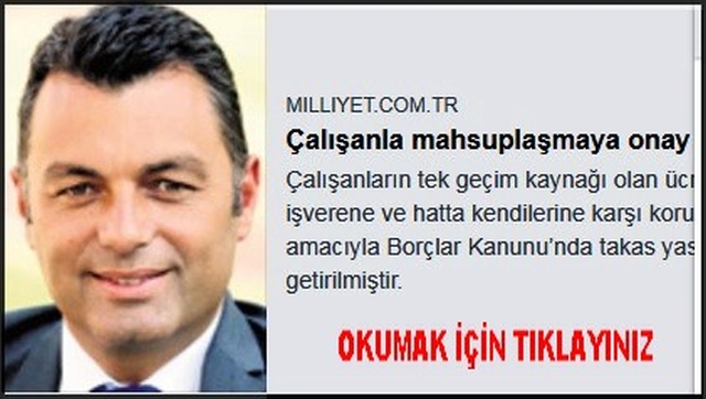 ÇALIŞANLA MAHSUPLAŞMAYA ONAY