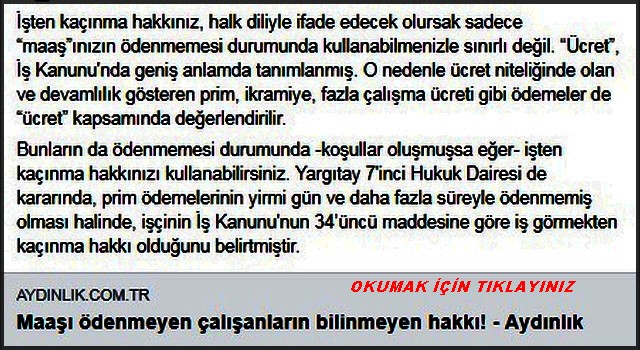 MAAŞI ÖDENMEYEN ŞÇİLERİN BİLİNMEYEN HAKLARI