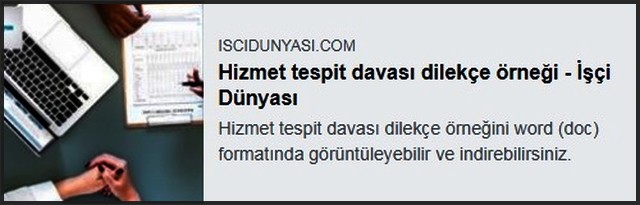 HİZMET TESPİT DAVASI DİLEKÇESİ