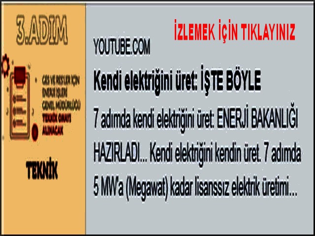 KENDİ ELEKTRİĞİNİ ÜRET