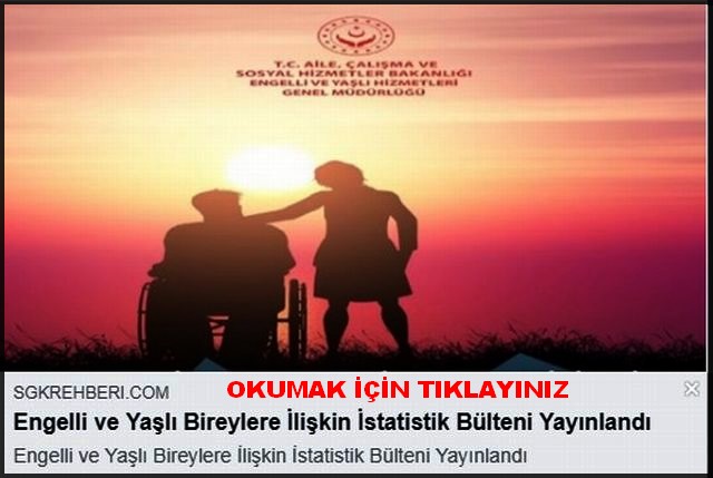 ENGELLİ VE YAŞLILARLA İLGİLİ İSTATİSTİK