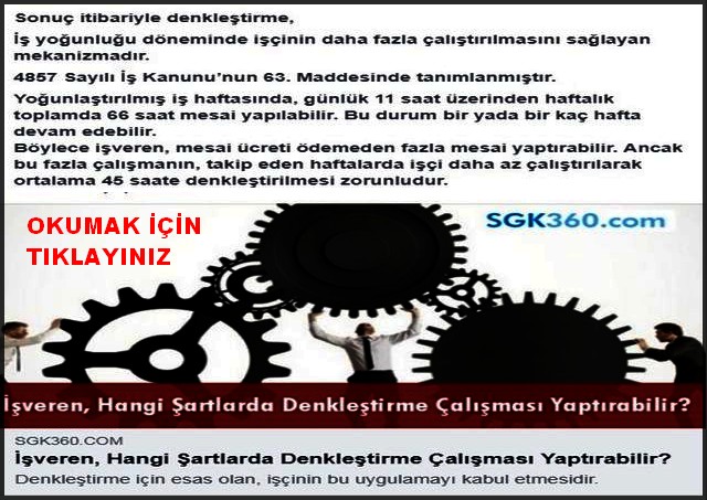 İŞVEREN  HANGİ KOŞULLARDA DENKLEŞTİRME YAPABİLİR