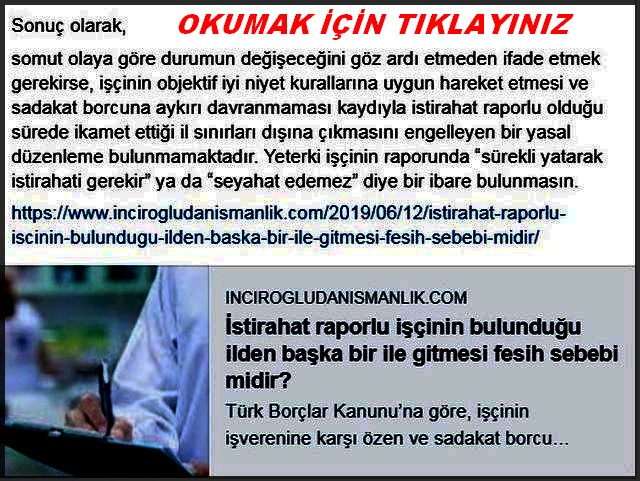 İSTİRAHATLİ İŞÇİNİN İL DIŞINA ÇIKMASI