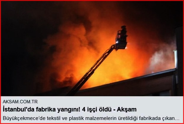 İSTANBULDA FABRİKA YANGINI