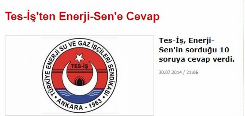 TES İŞ DEN ENERJİSEN E CEVAP