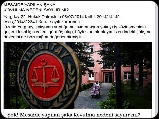 MESAİDE YAPILAN ŞAKA