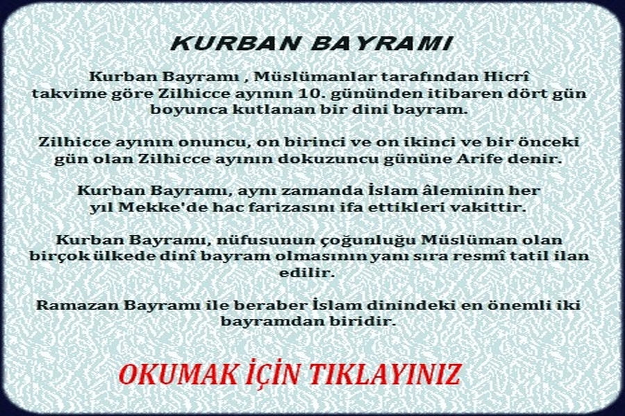 KURBAN BAYRAMI 2