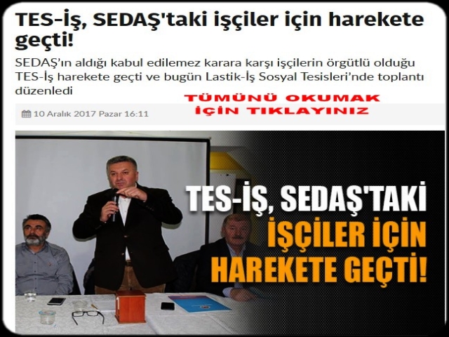 TEDAŞ SEDAŞ DAKİ İŞÇİLER 