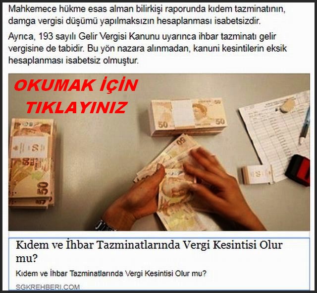 KIDEM VE İHBAR TAZMİNATINDAN KESİNTİ OLURMU