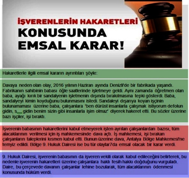 İŞVERENİN HAKARETİ