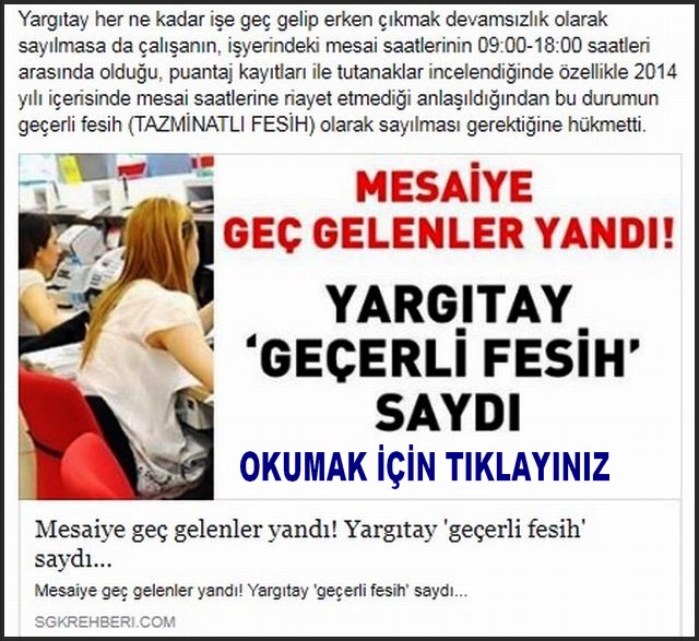 MESAİYE GEÇ GELME GEÇERLİ FESİH NEDENİ