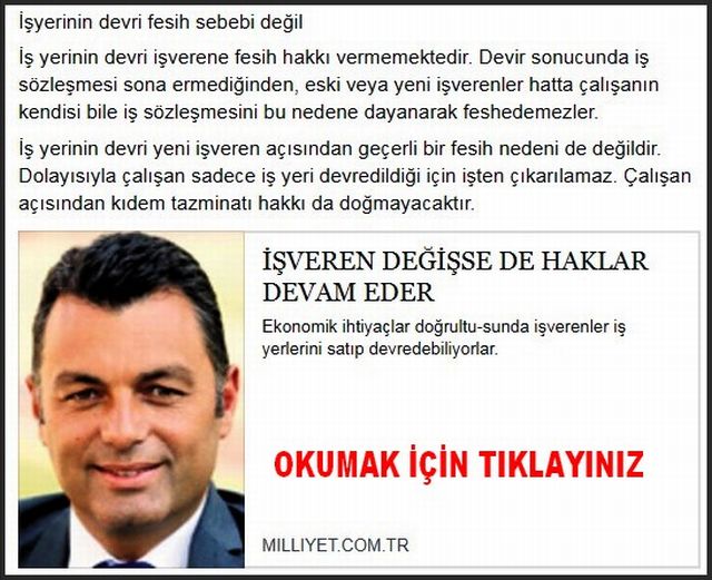 İŞVEREN DEĞİŞSEDE HAKLAR DEVAM EDER